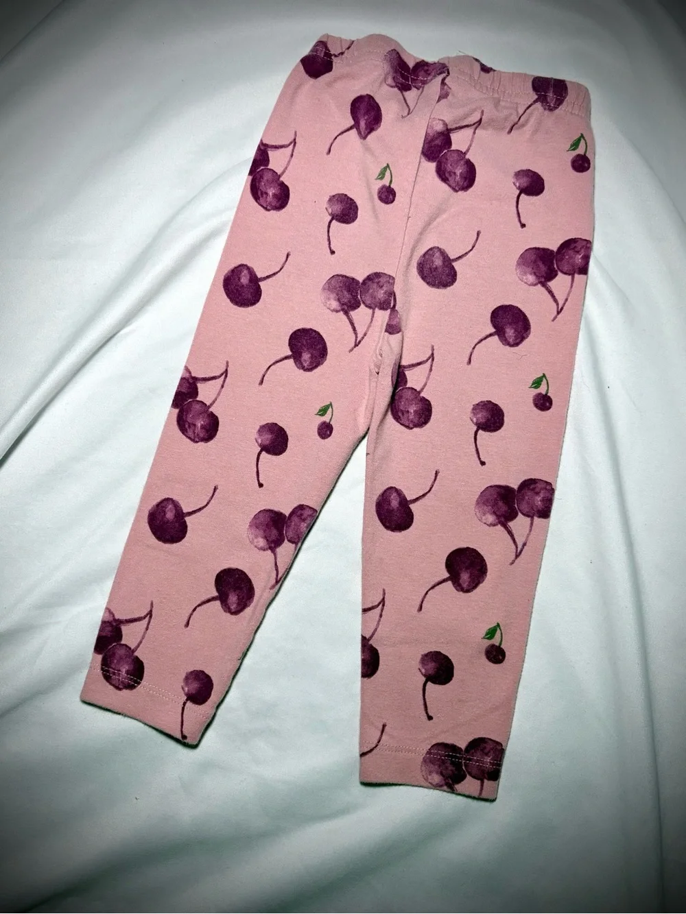 Carter's Pink Leggings with Purple Cherry Print